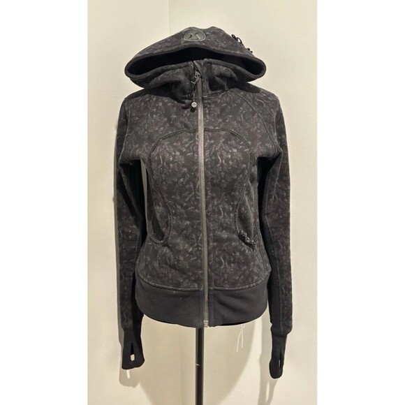 LULULEMON Gray Black Winter Hiver 2013 Edition Scuba Hoodie Bows Jacket 4 - Picture 3 of 11